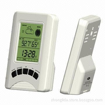 Wireless Digital Barometers, Promotional Desk Clocks with 12 or 24-hour Time Display